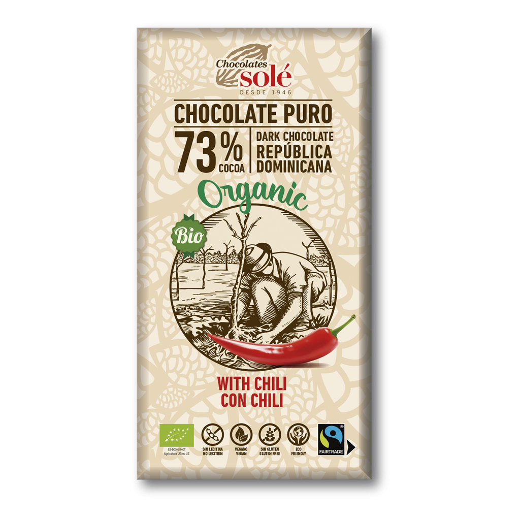 Xocolata negra 73% amb chili 100g