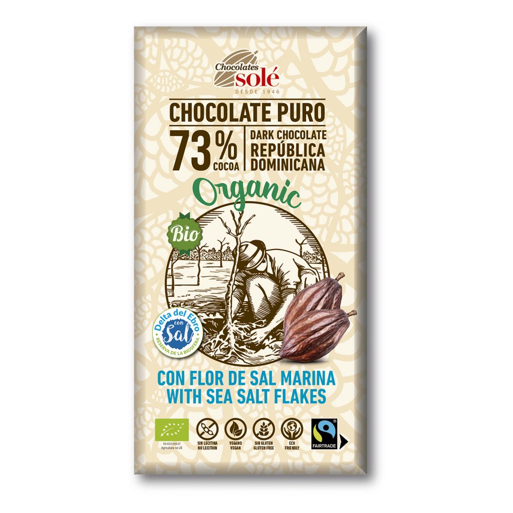 Xocolata negra 73% amb flor de sal 100 g