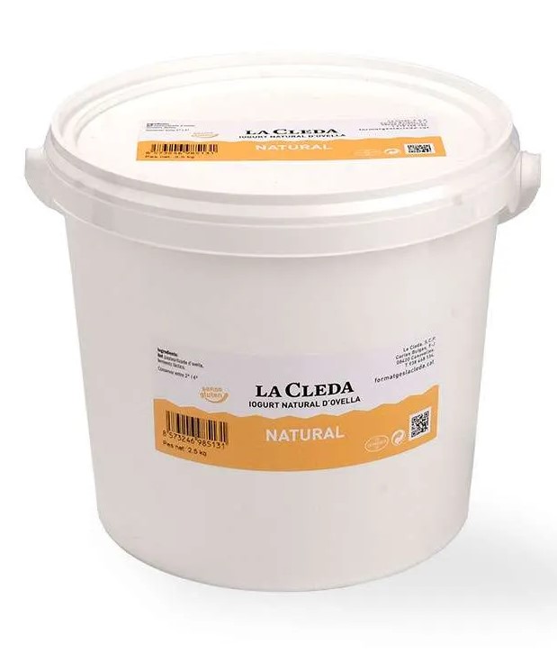 Iogurt natural d'ovella La Cleda 2,5 kg.